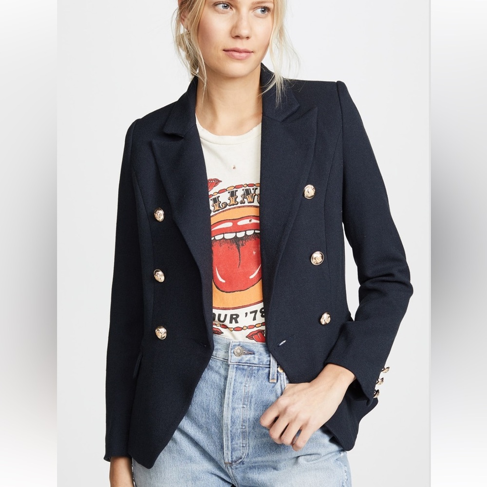 NWT LIONESS‎ Palermo Blazer Jacket in Navy Gold Button size Medium